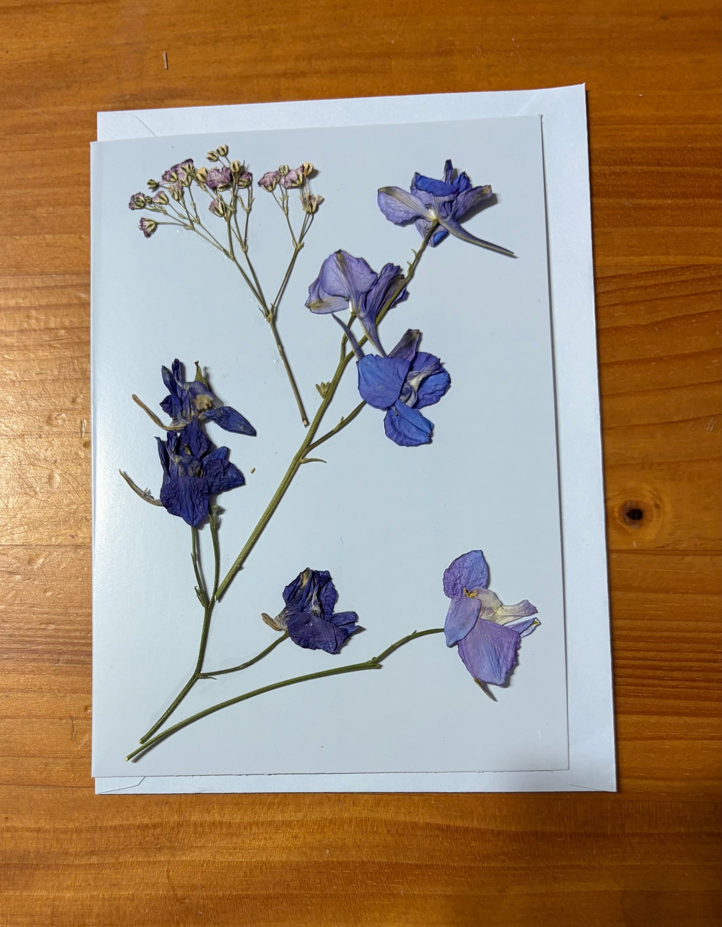 Greeting Card ~ Pressed Flower purples