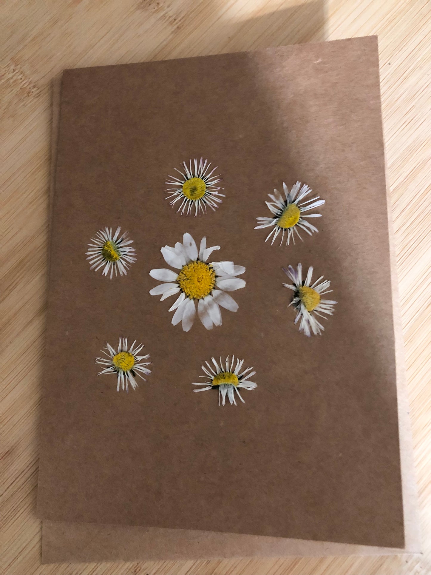Pressed Flower Greeting Card- daisies