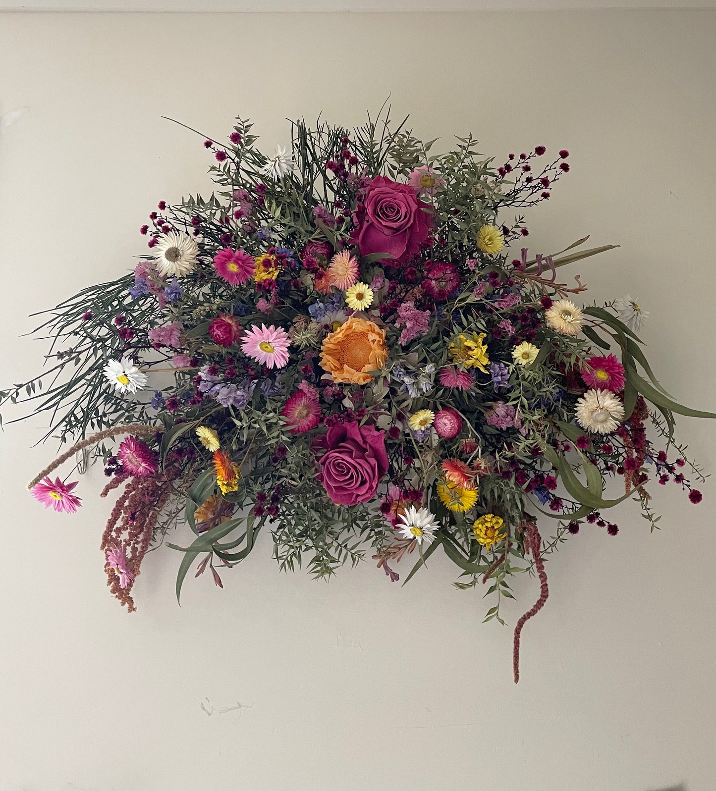Wildflower pastel Brights arbour/sign floral piece