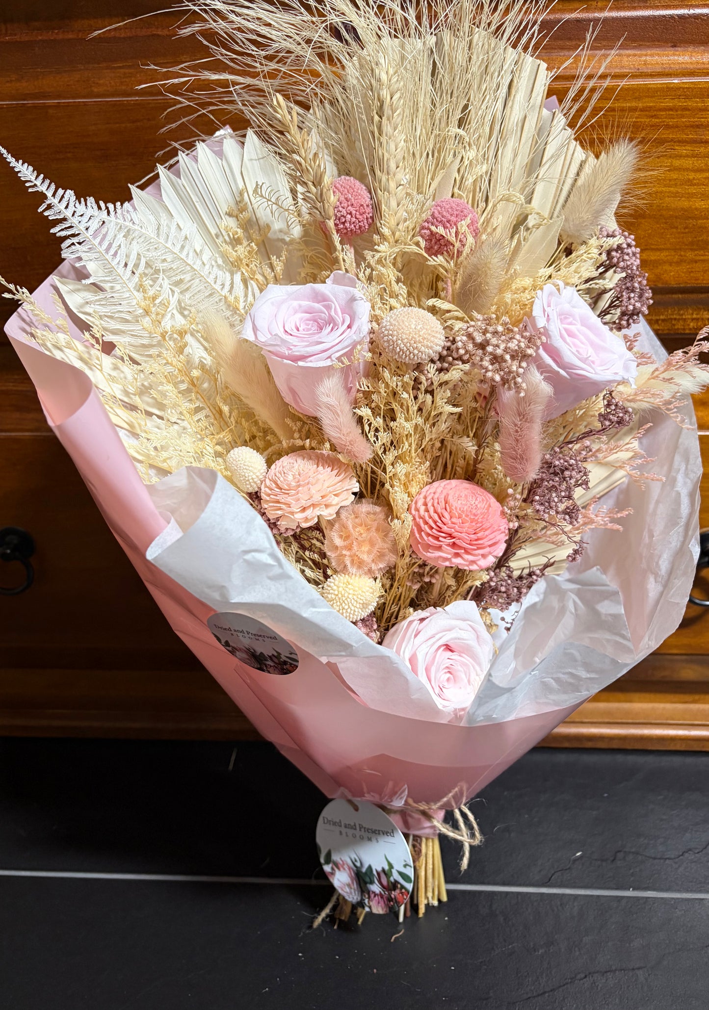 Pink Rose preserved Bunch