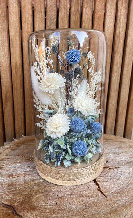 Floral Dome~ Blue/White