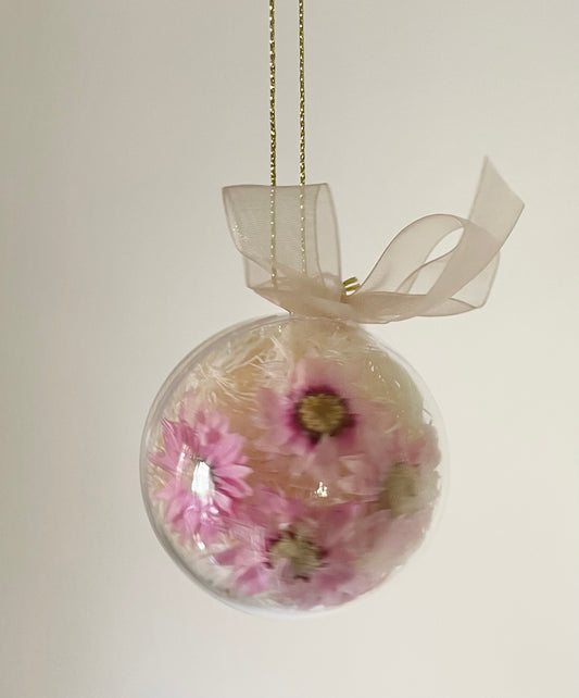 Bauble 6cm Pink Daisy