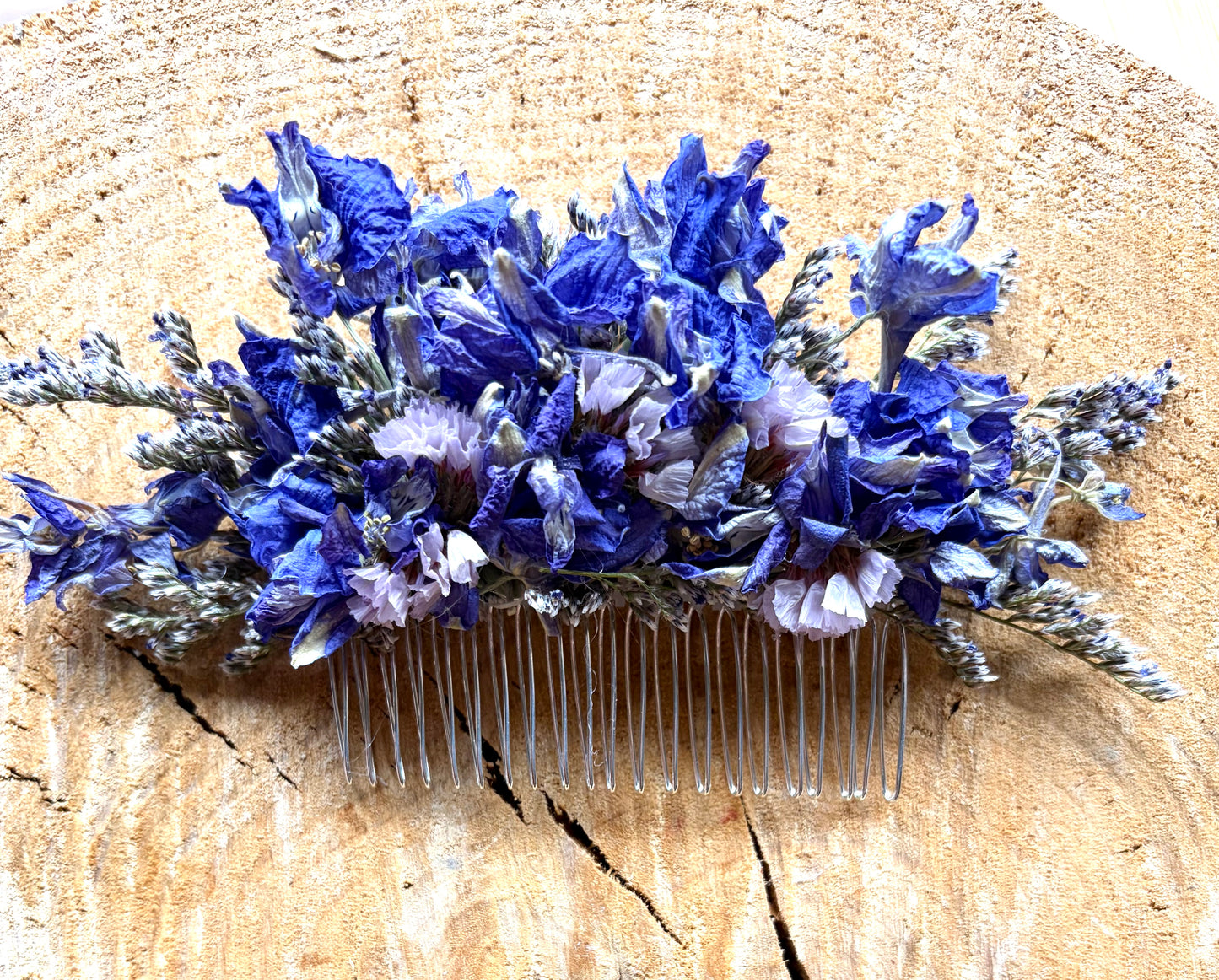 Floral Hair Comb~Purple