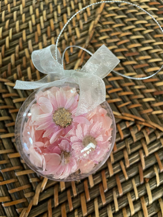 Bauble 6cm Pink Daisy