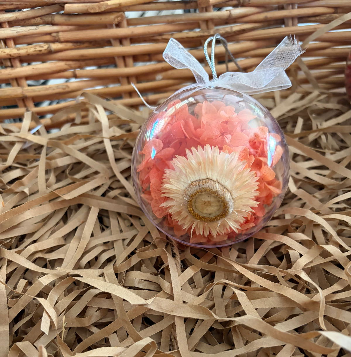 Bauble 8cm~ Orangey red