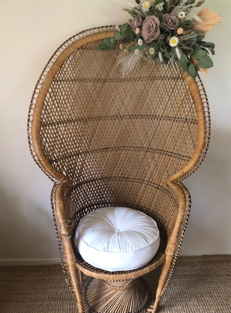 Hire Only -Antique Peacock Chair Natural Rattan