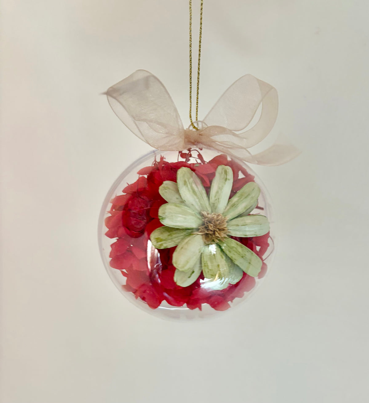 Bauble 8cm~ Red Daisy