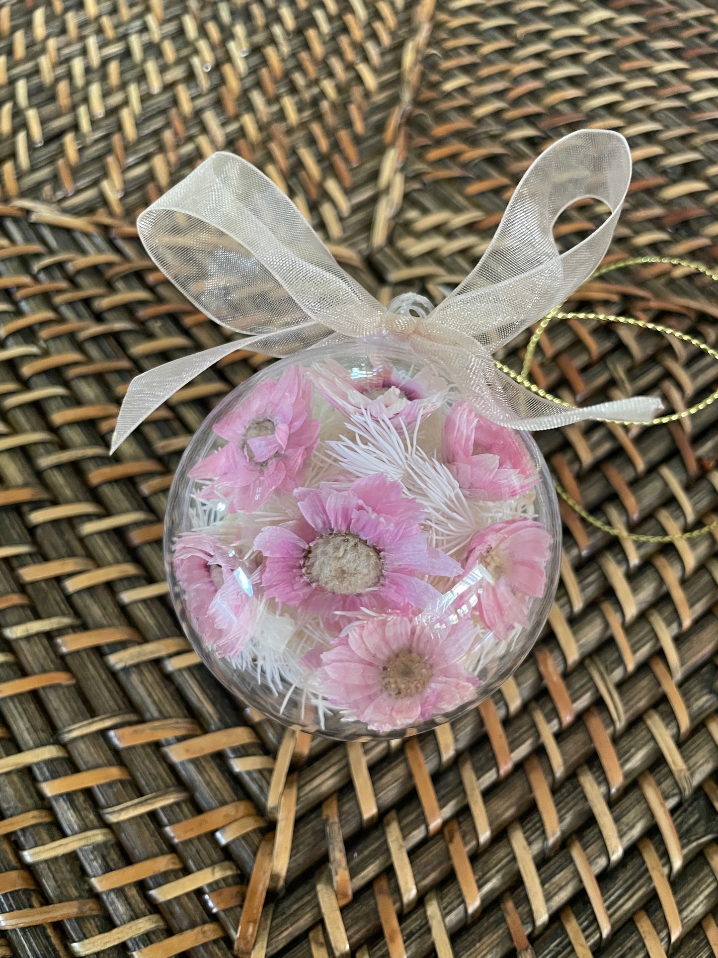 Bauble 6cm Pink Daisy