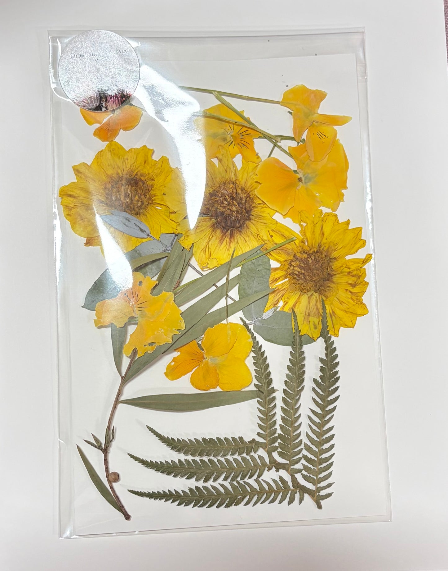 Pressed Flower Pack~ yellow/ Greenery