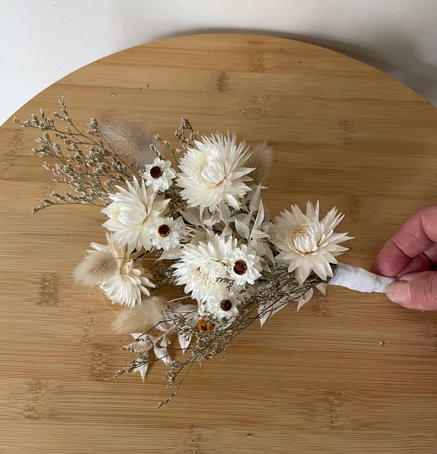 Cake Topper~ white strawflower