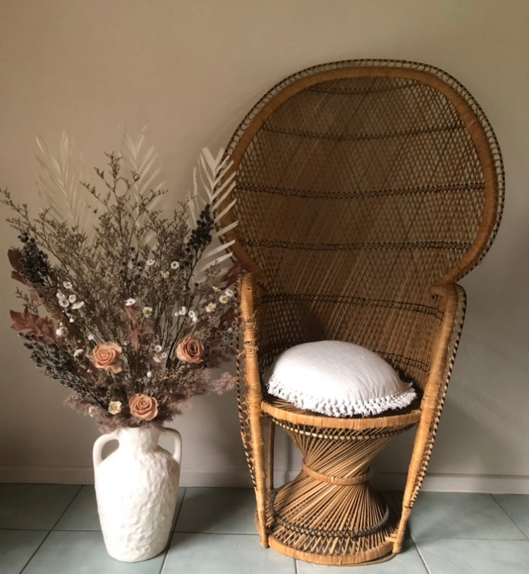 Hire Only -Antique Peacock Chair Natural Rattan