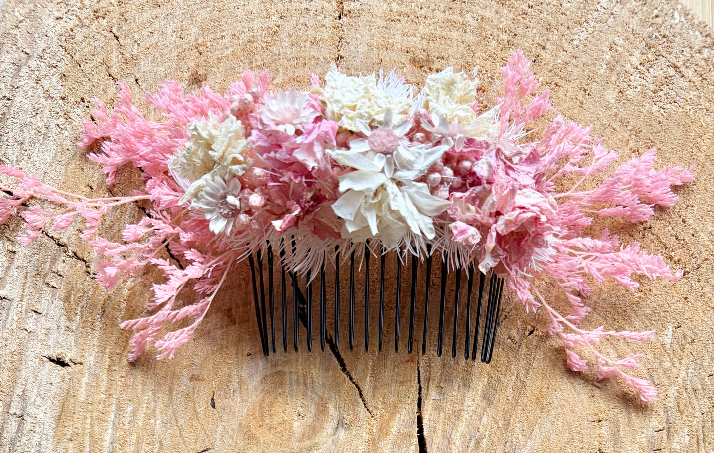 Floral Hair Comb~ Pink