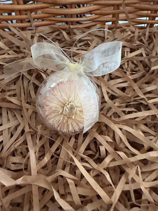 Bauble 6cm~ white/pink