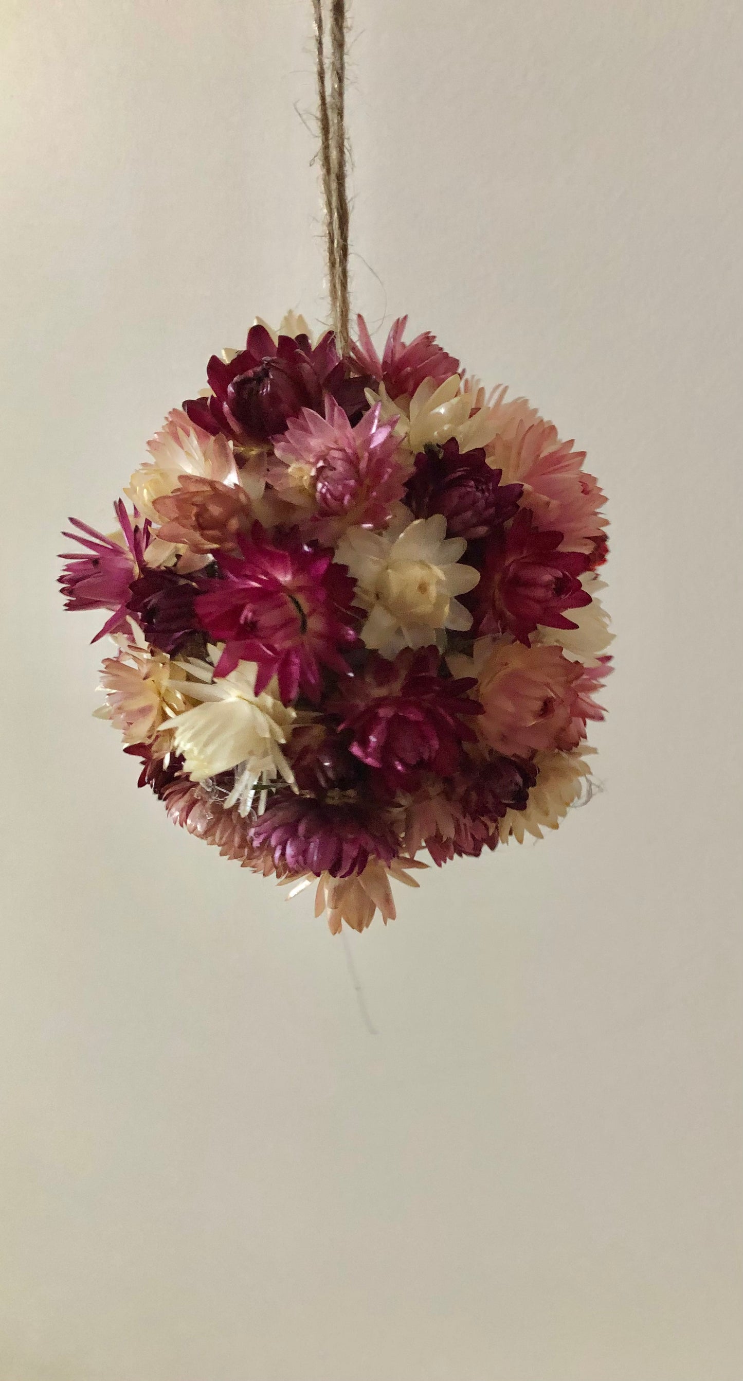 Floral Hanging Ball ~ pinks (small)