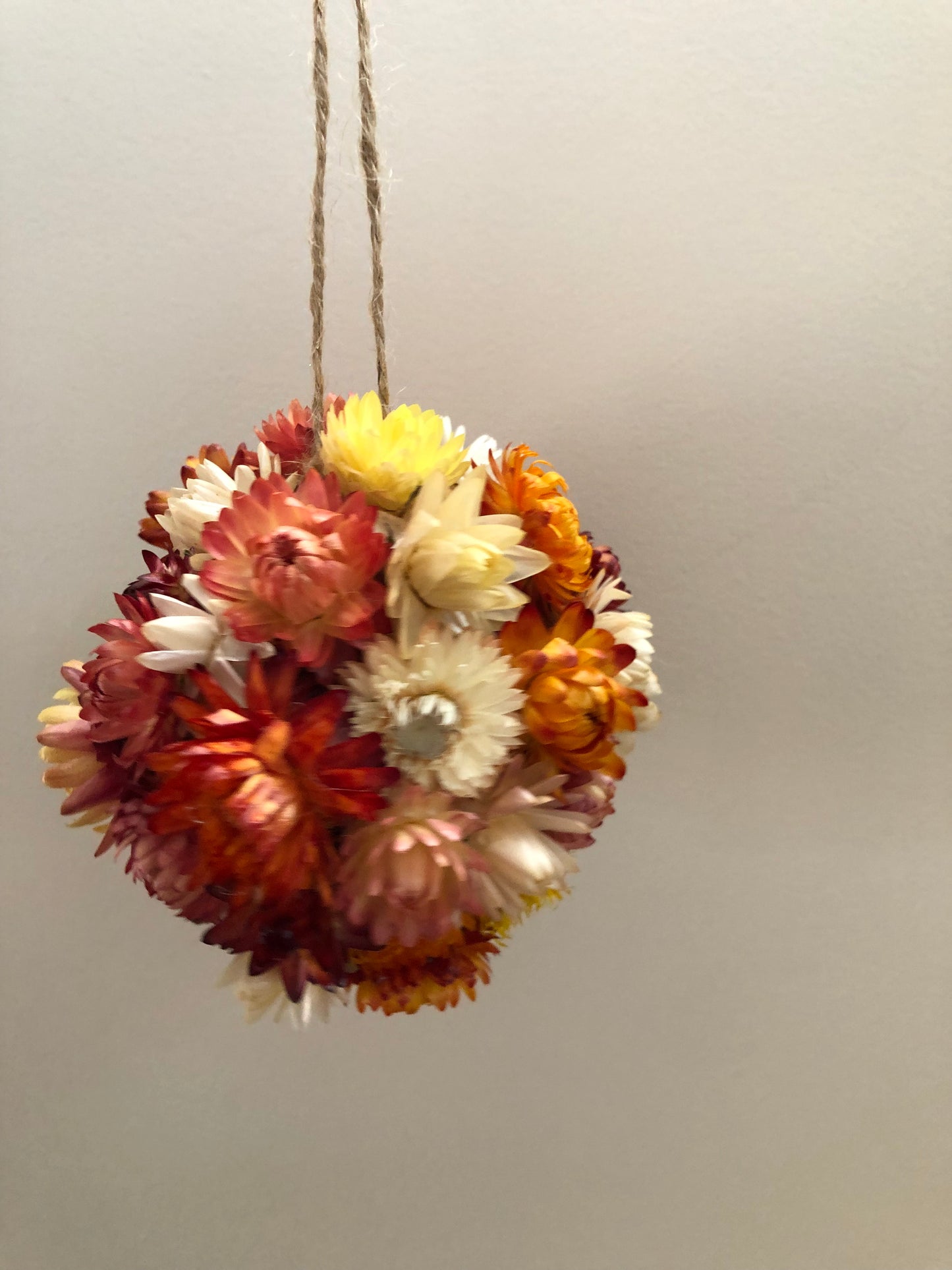 Floral Hanging Ball ~ Rustic