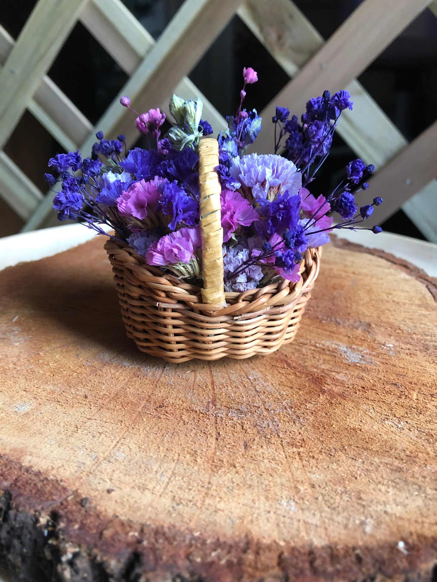 Miniature Basket ~ shades of purples