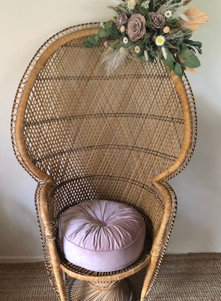 Hire Only -Antique Peacock Chair Natural Rattan