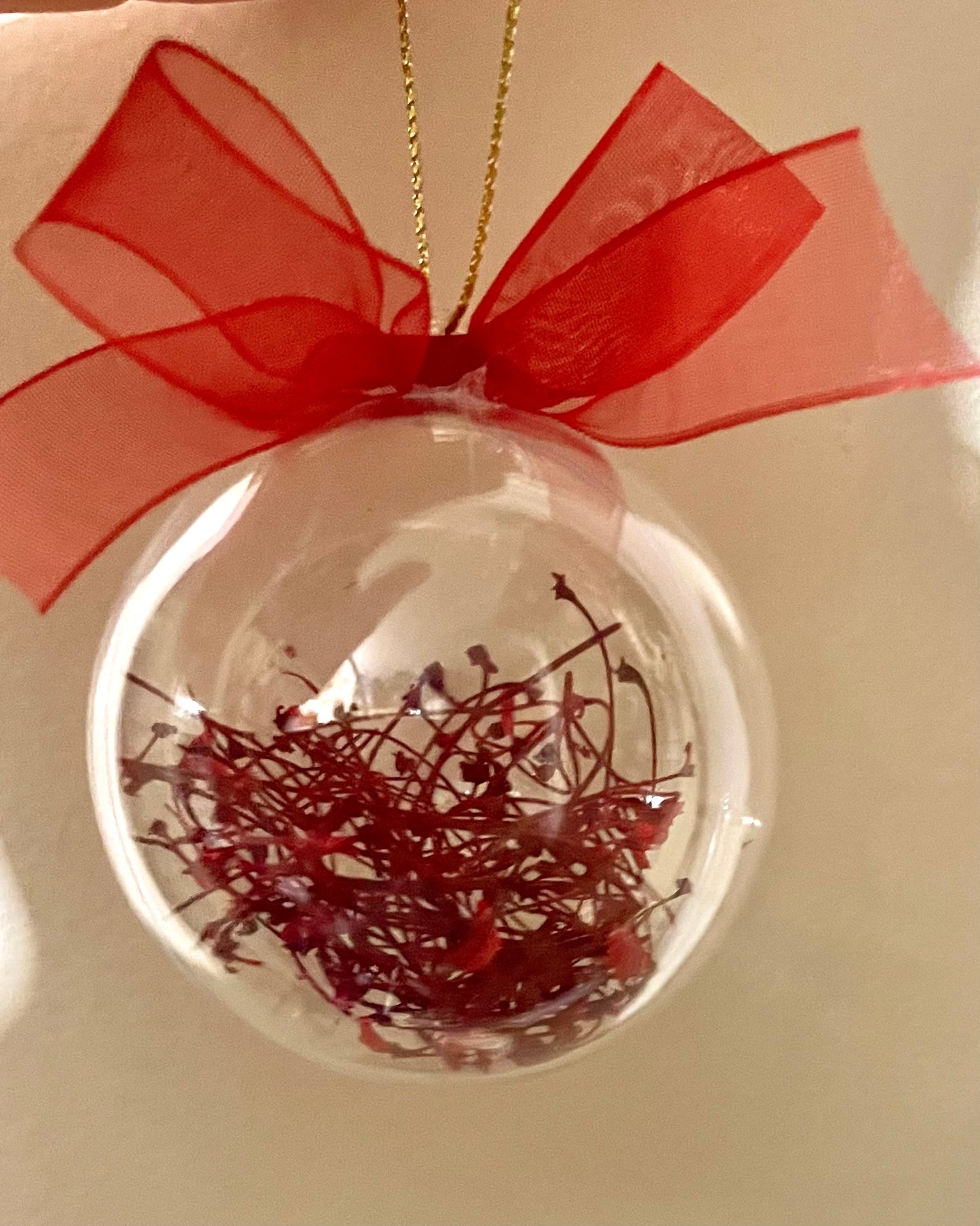 Bauble 6cm Red Foliage