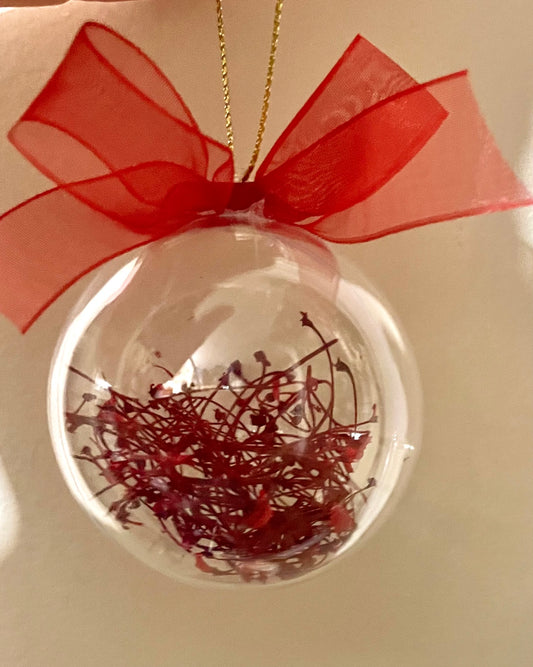 Bauble 6cm Red Foliage