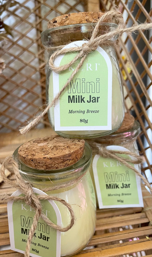 Kerri Mini Milk Jar Candle 80g morning Breeze