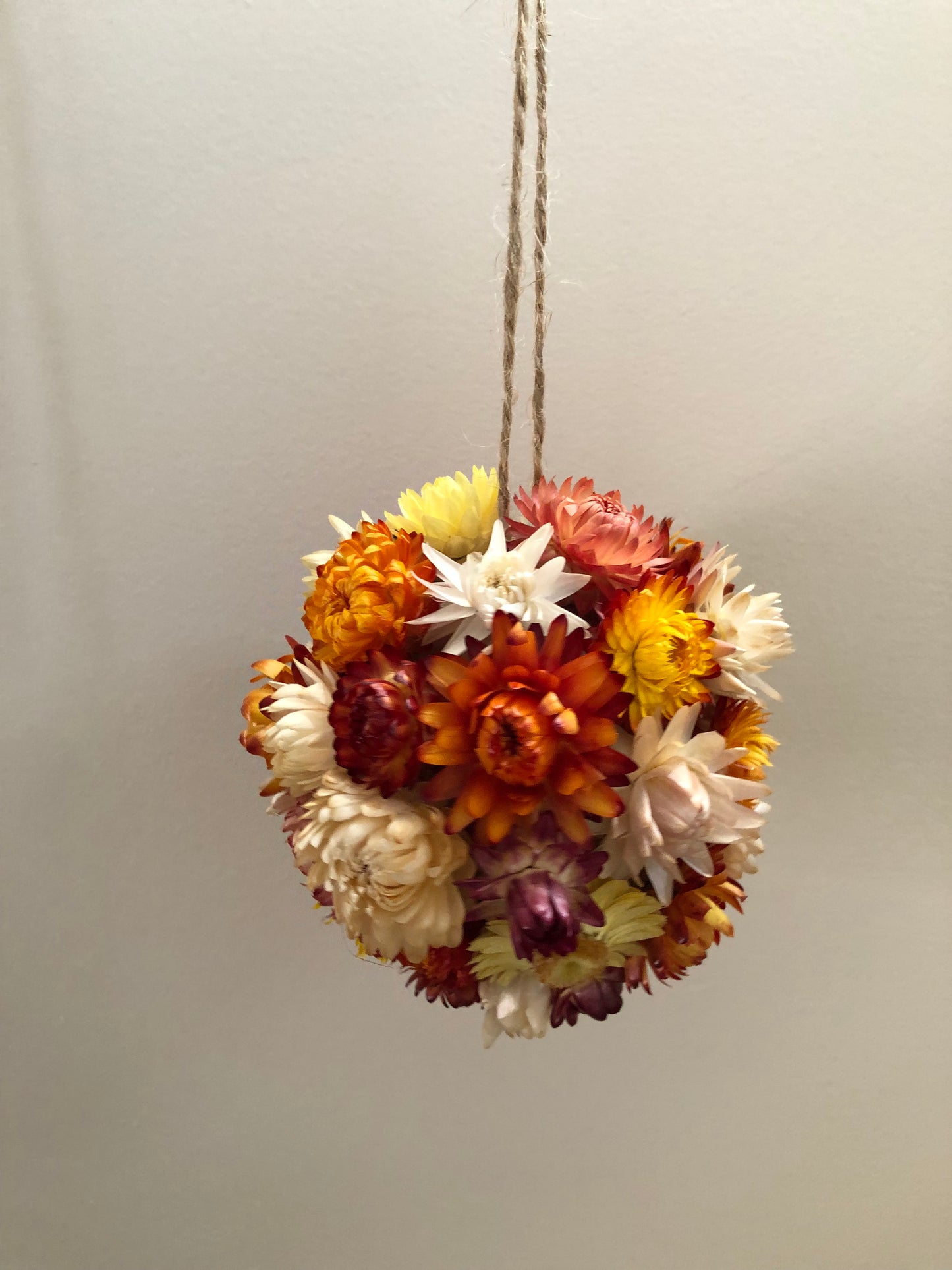 Floral Hanging Ball ~ Rustic