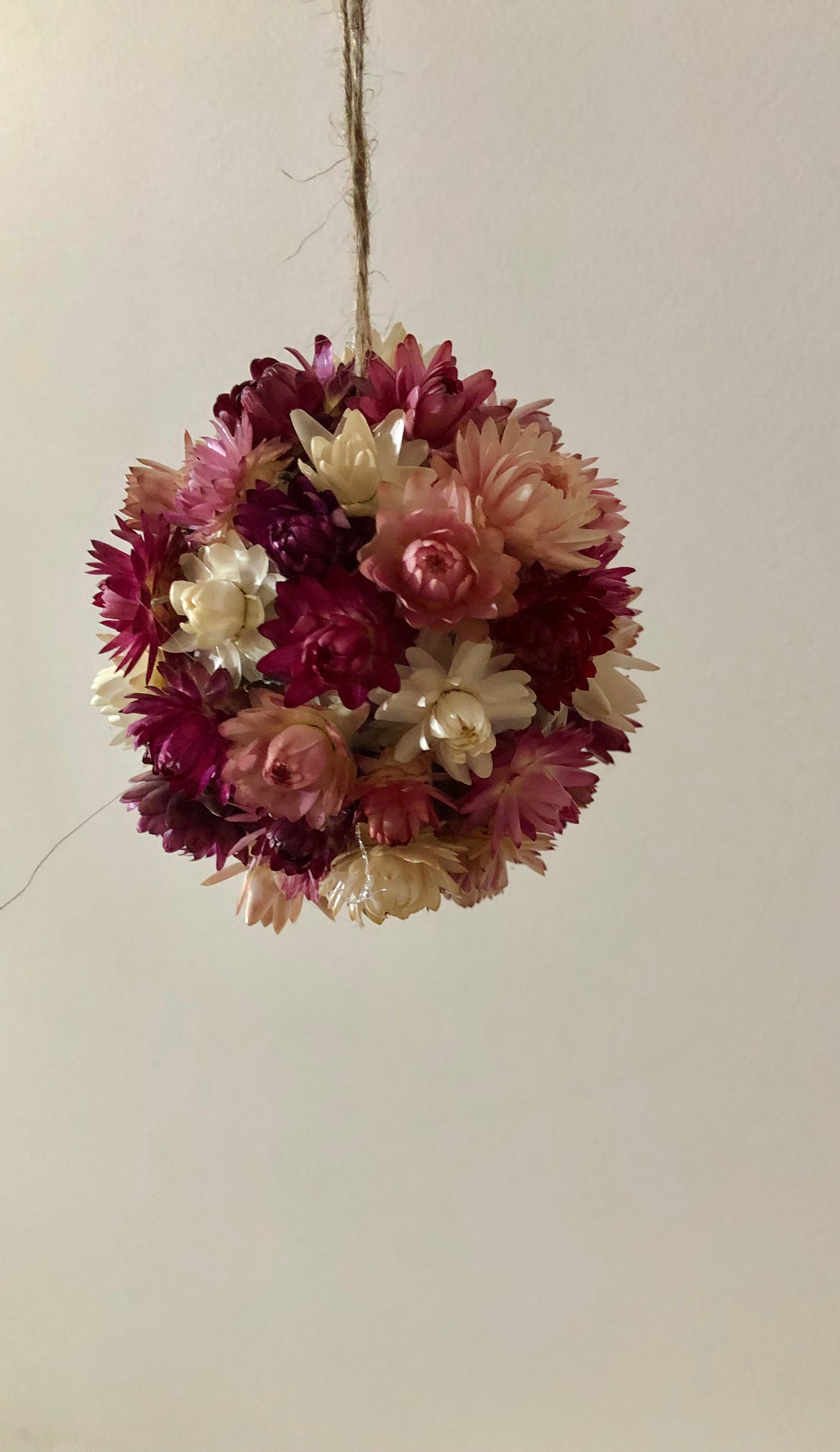 Floral Hanging Ball ~ pinks (small)