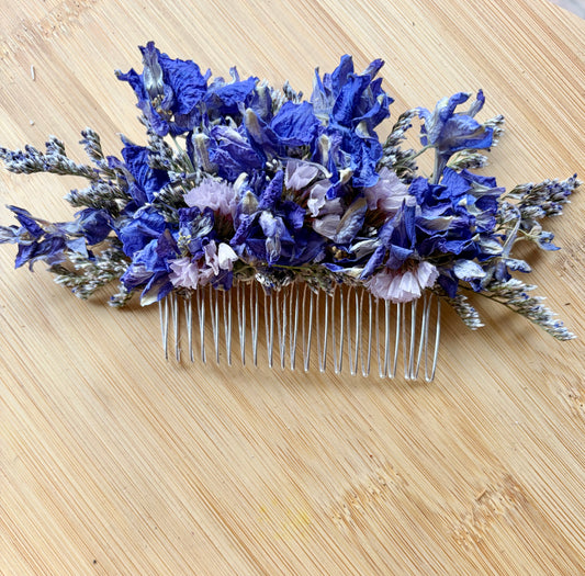 Floral Hair Comb~Purple