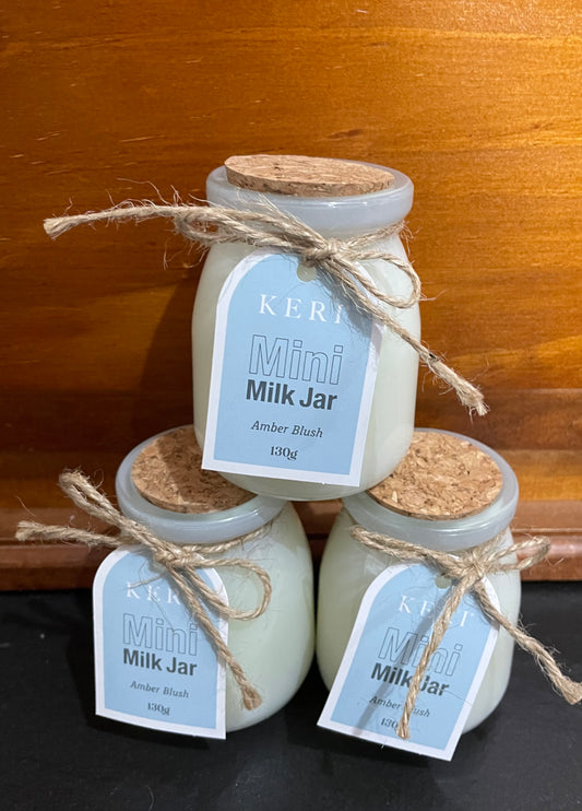 Kerri Mini Milk Jar Candle Amber Blush 130g