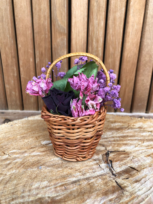 Miniature basket ~ pinks