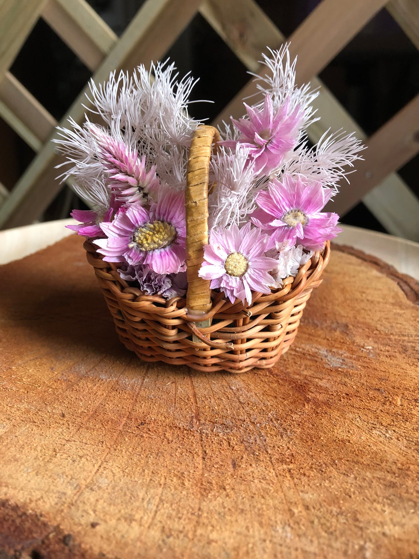 Miniature Basket ~ soft pinks oval