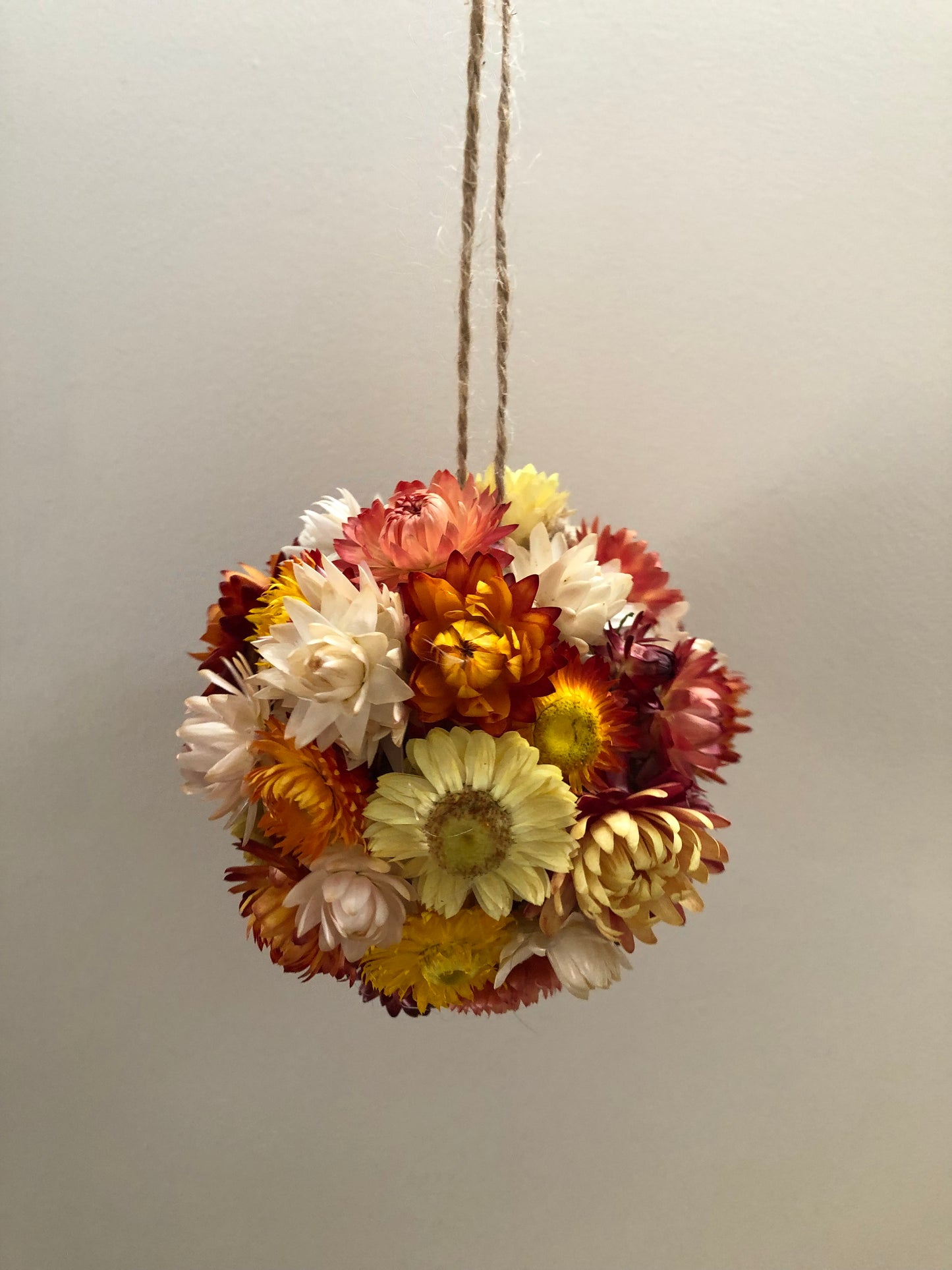 Floral Hanging Ball ~ Rustic