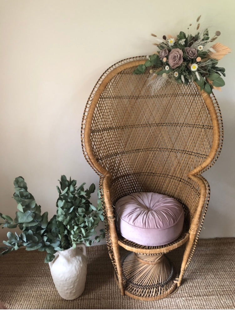 Hire Only -Antique Peacock Chair Natural Rattan