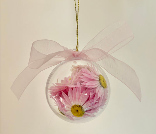 Bauble 6cm~pink Paper Daisy