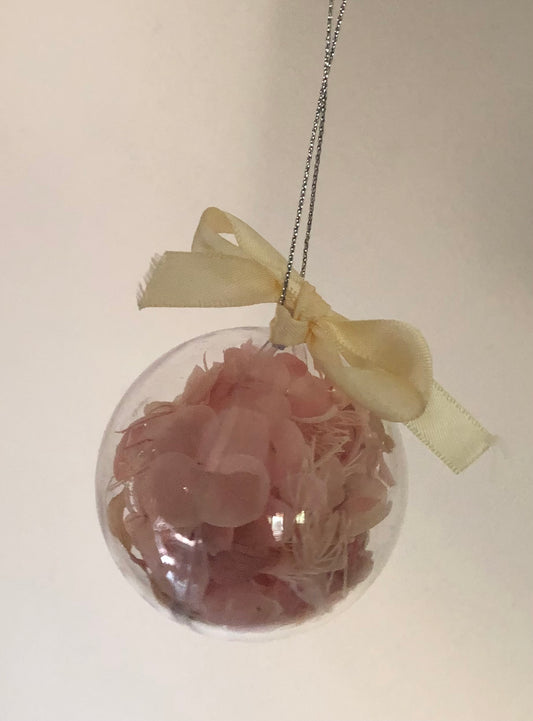 Christmas Bauble 6cm pink petals