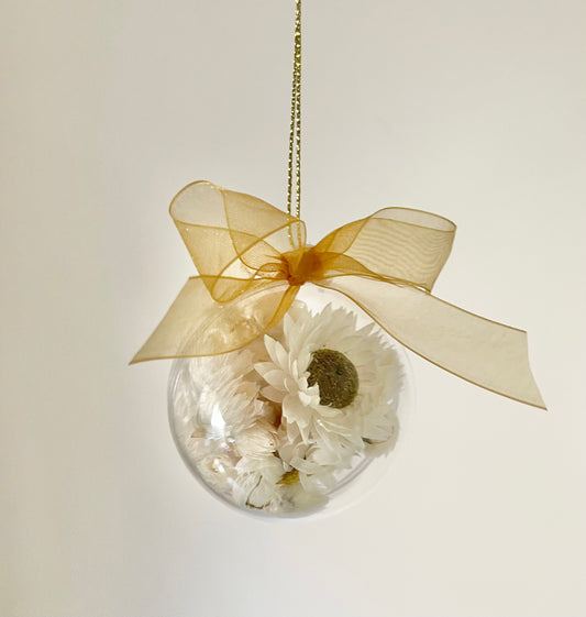 Bauble 6cm White paper daisy