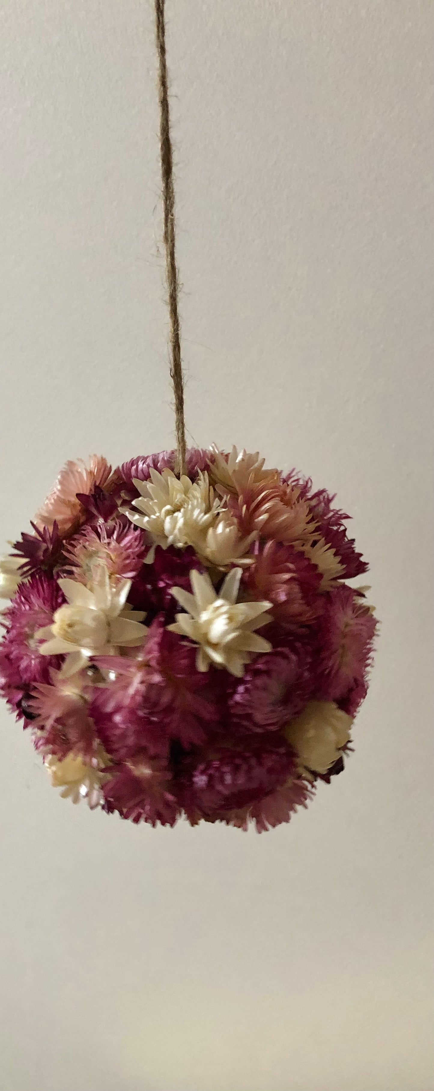 Floral hanging Ball ~ pinks ( medium)